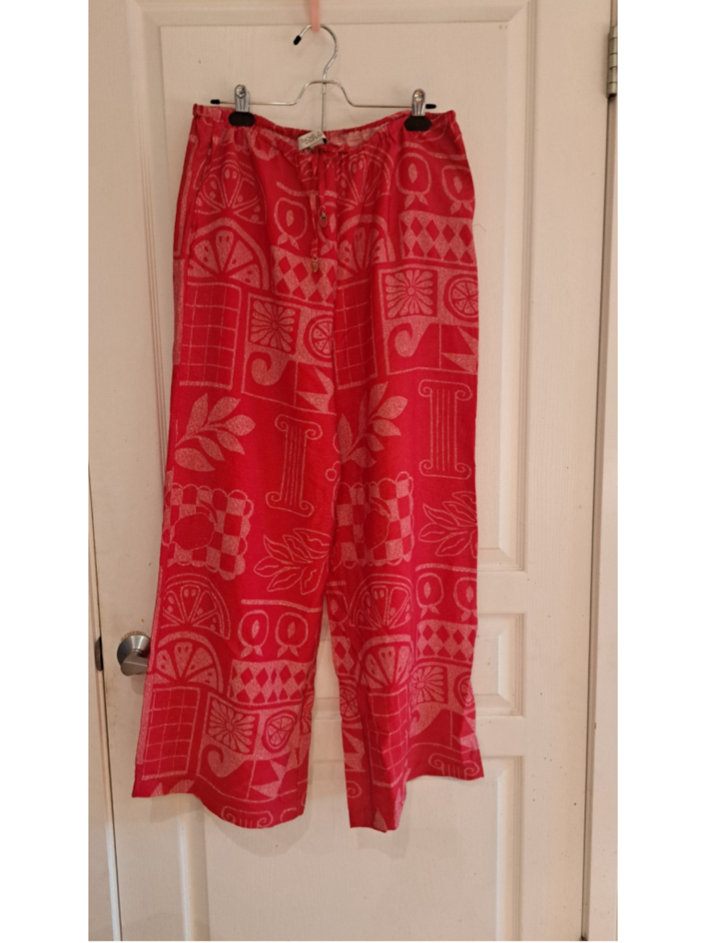 Women's Rachel Zoe 614 -Wide Leg Pants Red White Size L